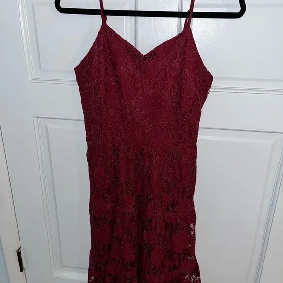 Monteau Red Sleeveless Spaghetti Strap Midi Dress - Picture 5 of 9